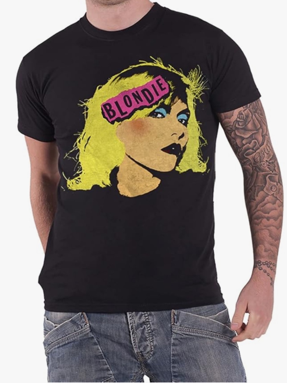 Blondie Punk Band Concert T-shirt Graphic Debbie Harry Warhol Short Sleeve Tee